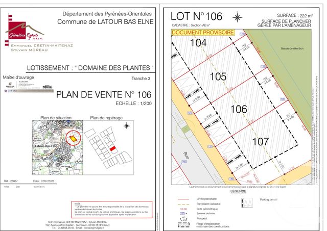 terrain à vendre - 222.0 m2 - LATOUR BAS ELNE - 66 - LANGUEDOC-ROUSSILLON - Century 21 Carré D'As Immobilier